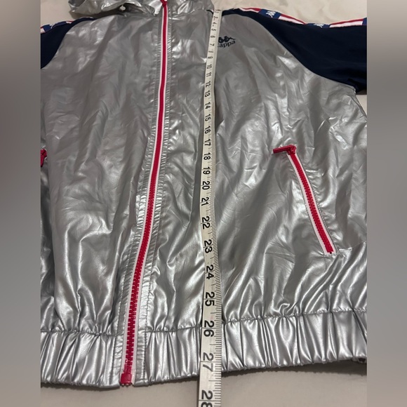 Kappa Metallic Silver Jacket with Navy and Accents - Picture 5 of 7